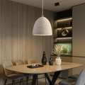 Textured Cement Pendant Light with Brass – 3 Shapes