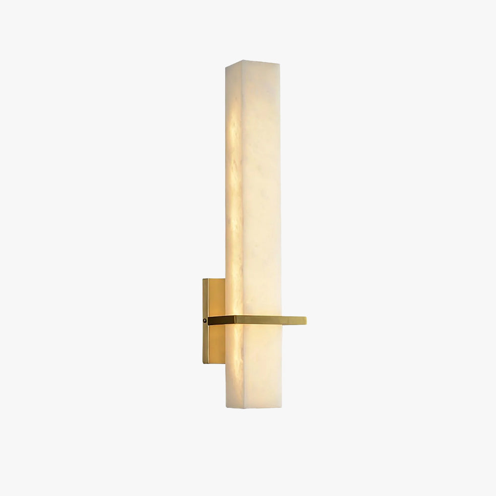Alabaster & Brass LED Wall Sconce – 18.9"