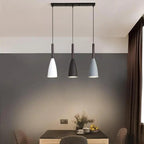 Nordic 3-Light Kitchen Island Pendant with Tapered Metal Shades