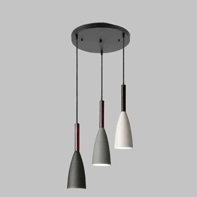 Nordic 3-Light Kitchen Island Pendant with Tapered Metal Shades