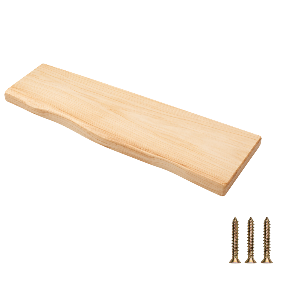 Live-Edge Acacia Wood Wall Shelf – Industrial Brackets