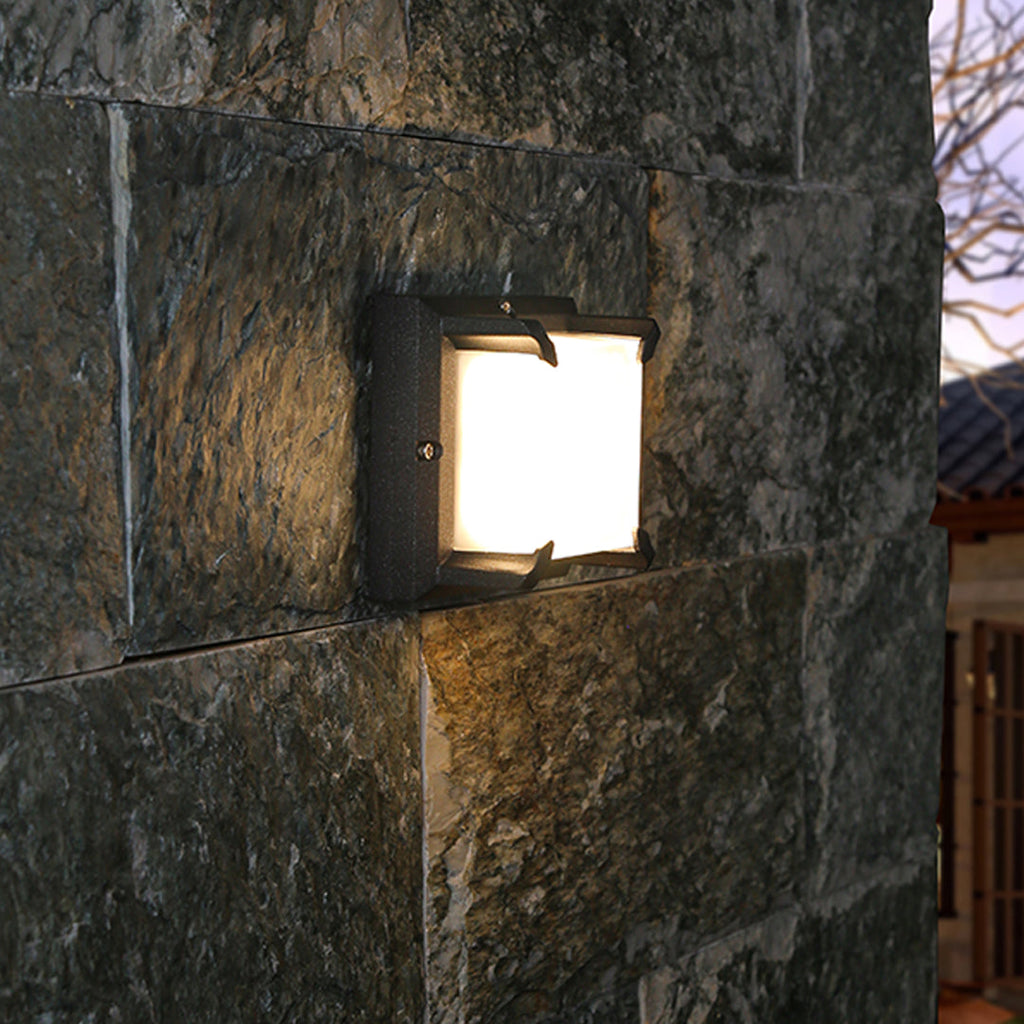 Square Black Waterproof LED Outdoor Wall Light