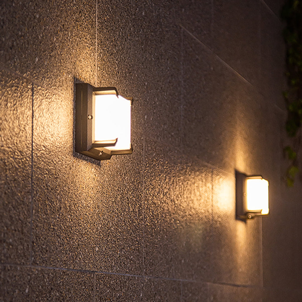 Square Black Waterproof LED Outdoor Wall Light
