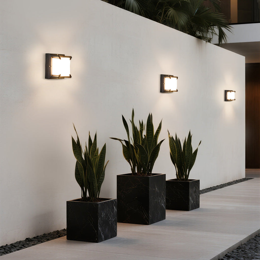 Square Black Waterproof LED Outdoor Wall Light