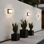 Square Black Waterproof LED Outdoor Wall Light