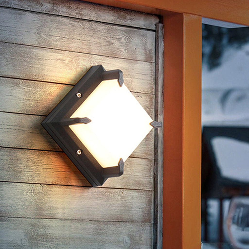 Square Black Waterproof LED Outdoor Wall Light
