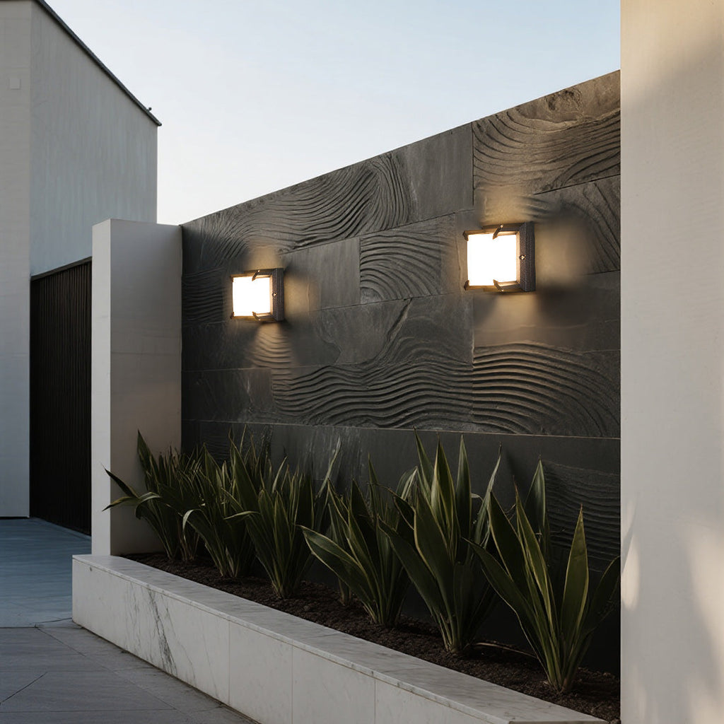 Square Black Waterproof LED Outdoor Wall Light