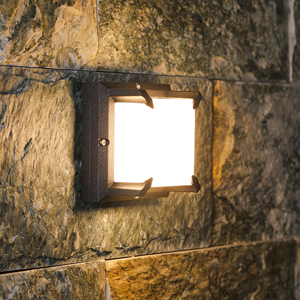 Square Black Waterproof LED Outdoor Wall Light