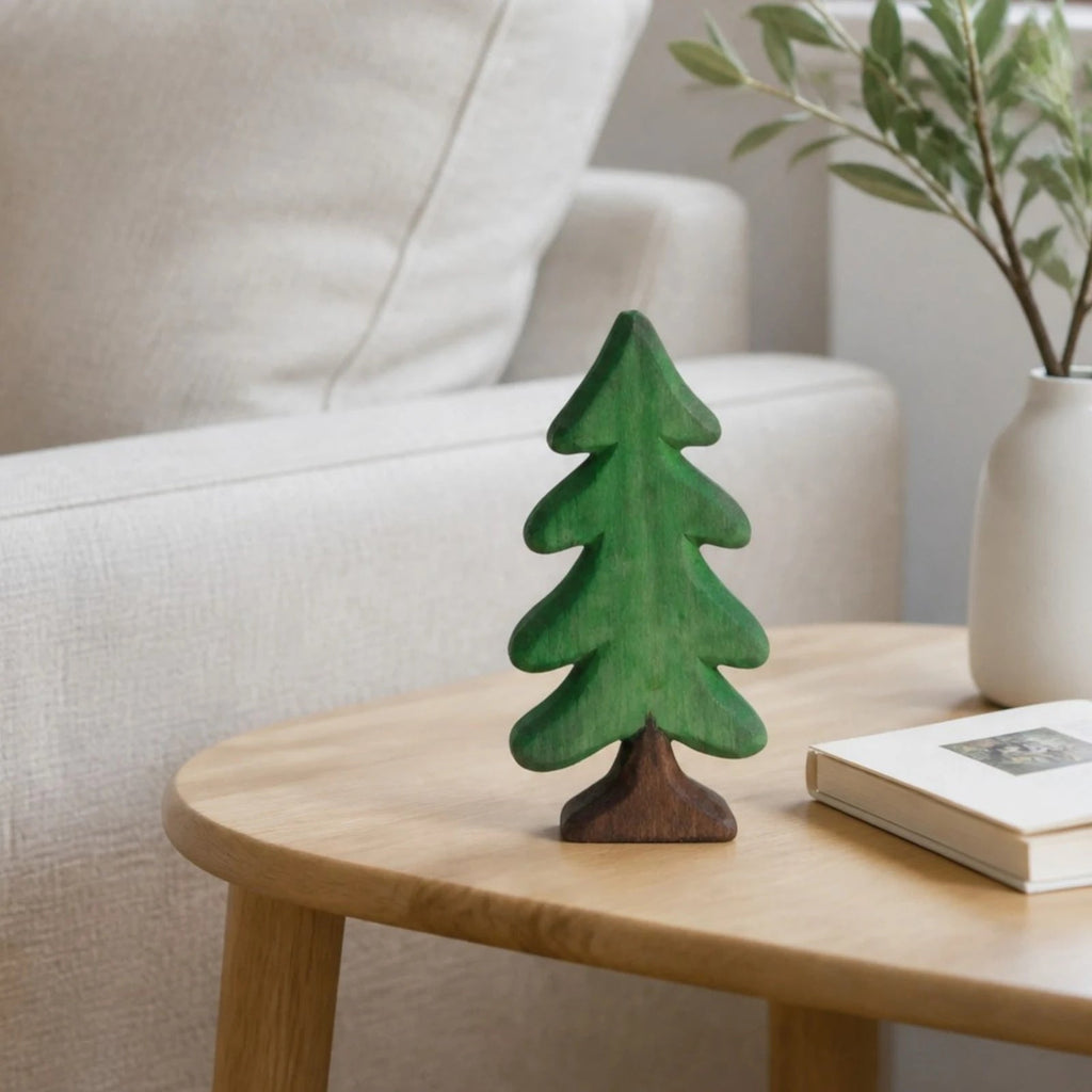 Handmade Wooden Evergreen Tree Tabletop Decor