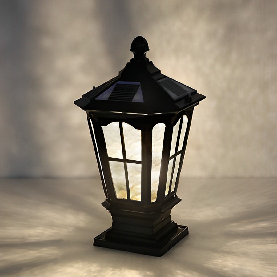 Classic Lantern Outdoor Post Light – Solar or Wired