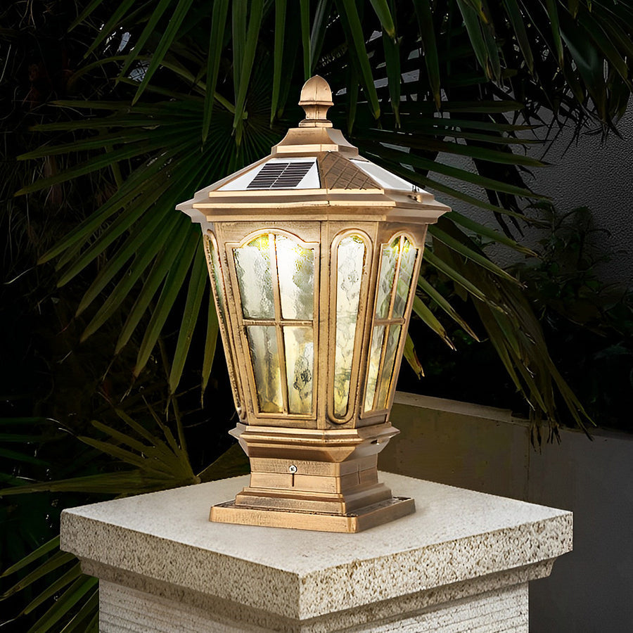 Classic Lantern Outdoor Post Light – Solar or Wired