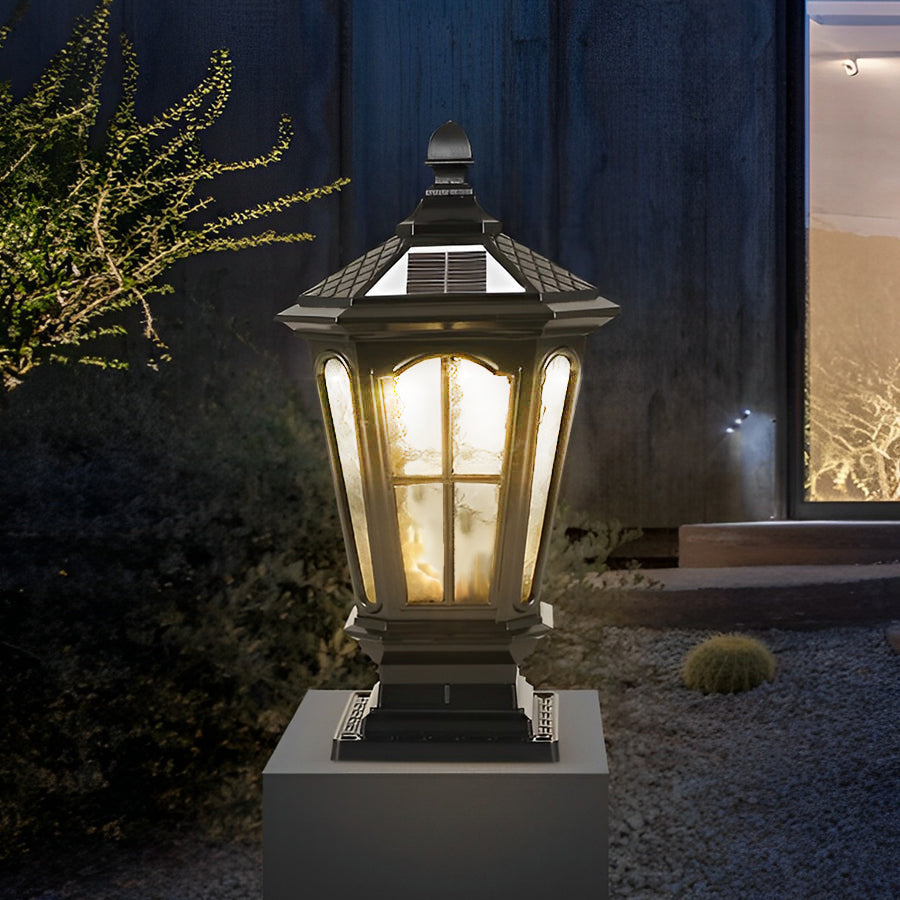 Classic Lantern Outdoor Post Light – Solar or Wired