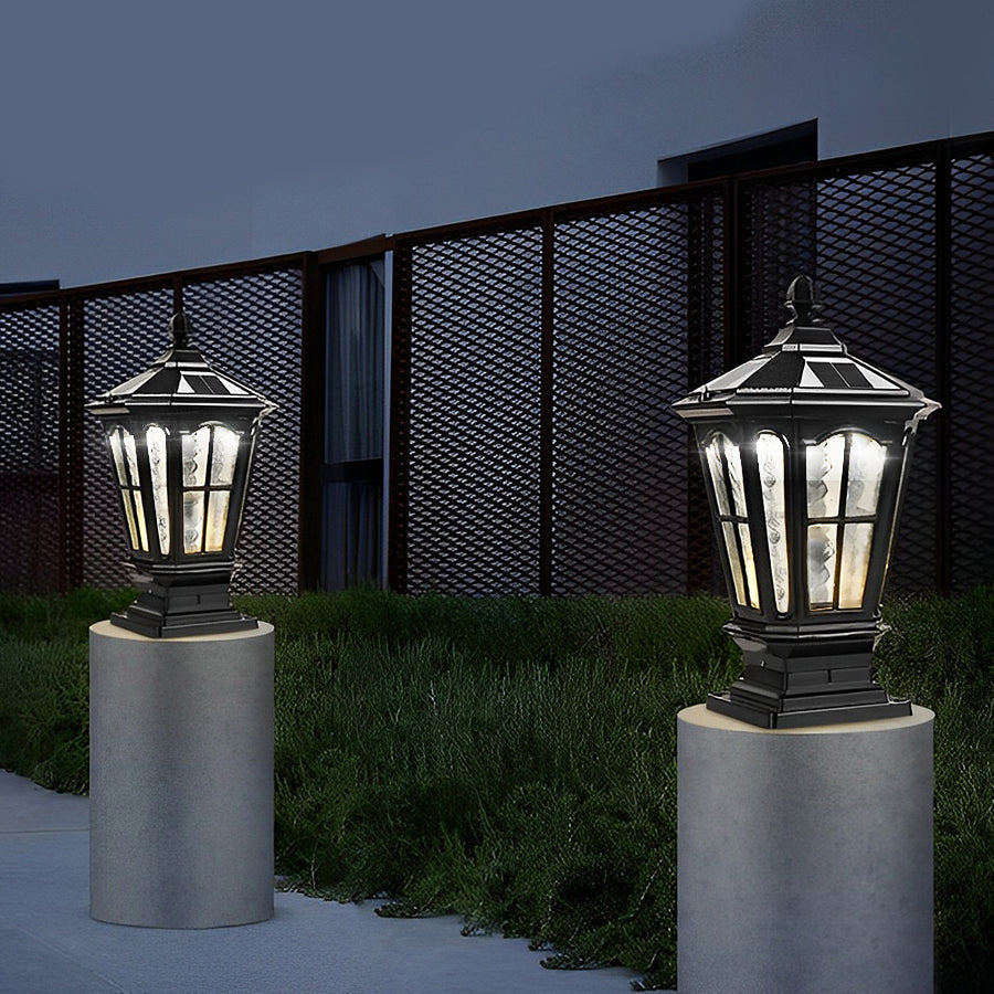 Classic Lantern Outdoor Post Light – Solar or Wired
