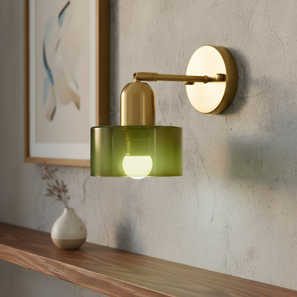 Bauhaus colored glass wall lamp