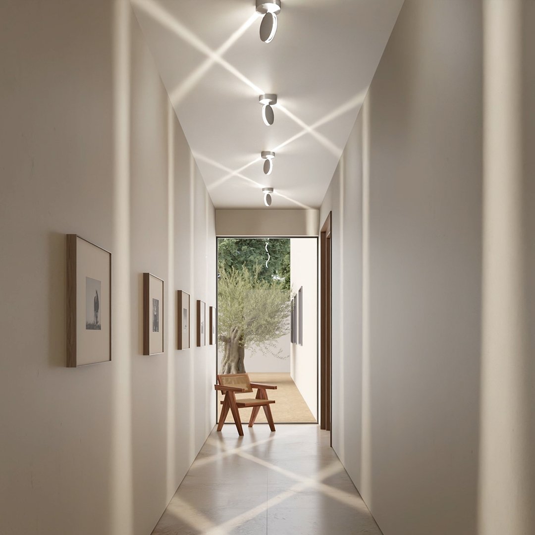 Rotating Circular LED Ceiling Light – 15W Matte White