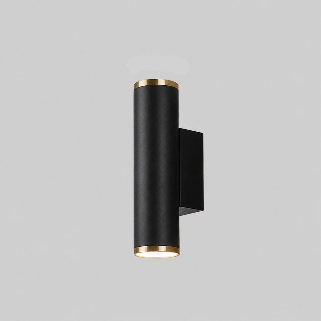 Up-Down LED Outdoor Wall Light – Black & Gold