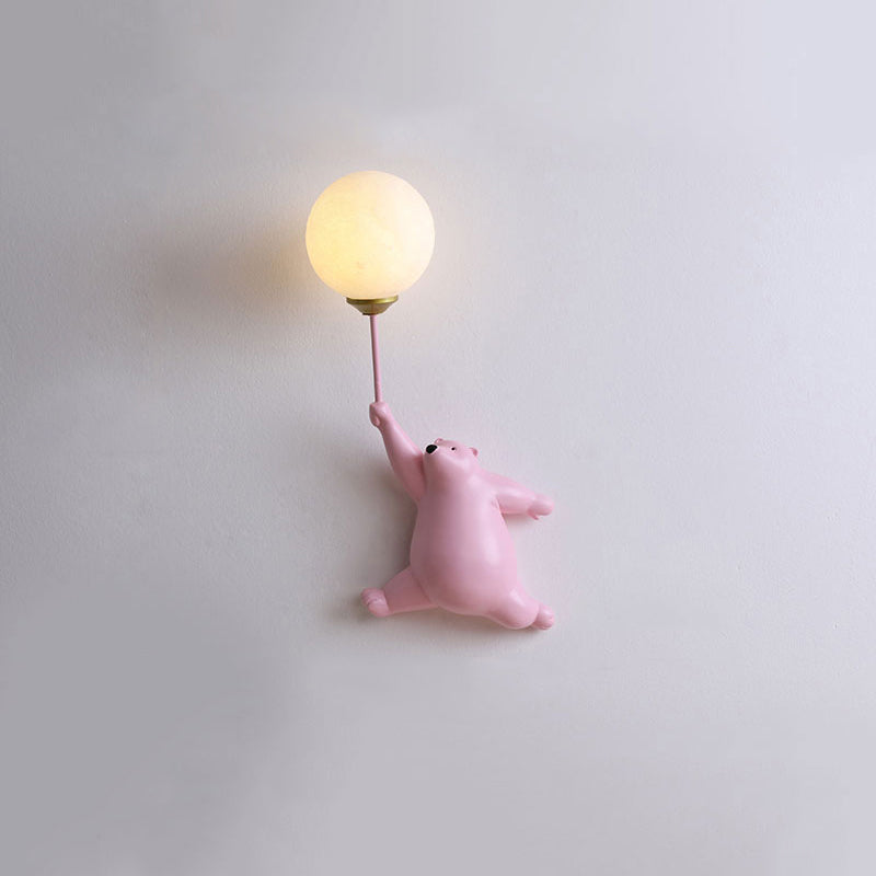 Bear Balloon Wall Lamp for Kids' Rooms