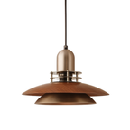 Layered Walnut Wood Pendant Light – Single or Double