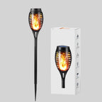 Solar Flickering Flame Garden Light – Black