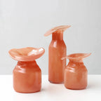 Hand-Formed Peach Glass Vase – Sculptural Decorative Vase