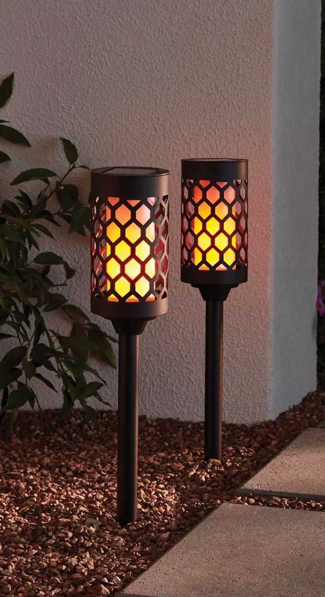 Solar flame garden torch lights