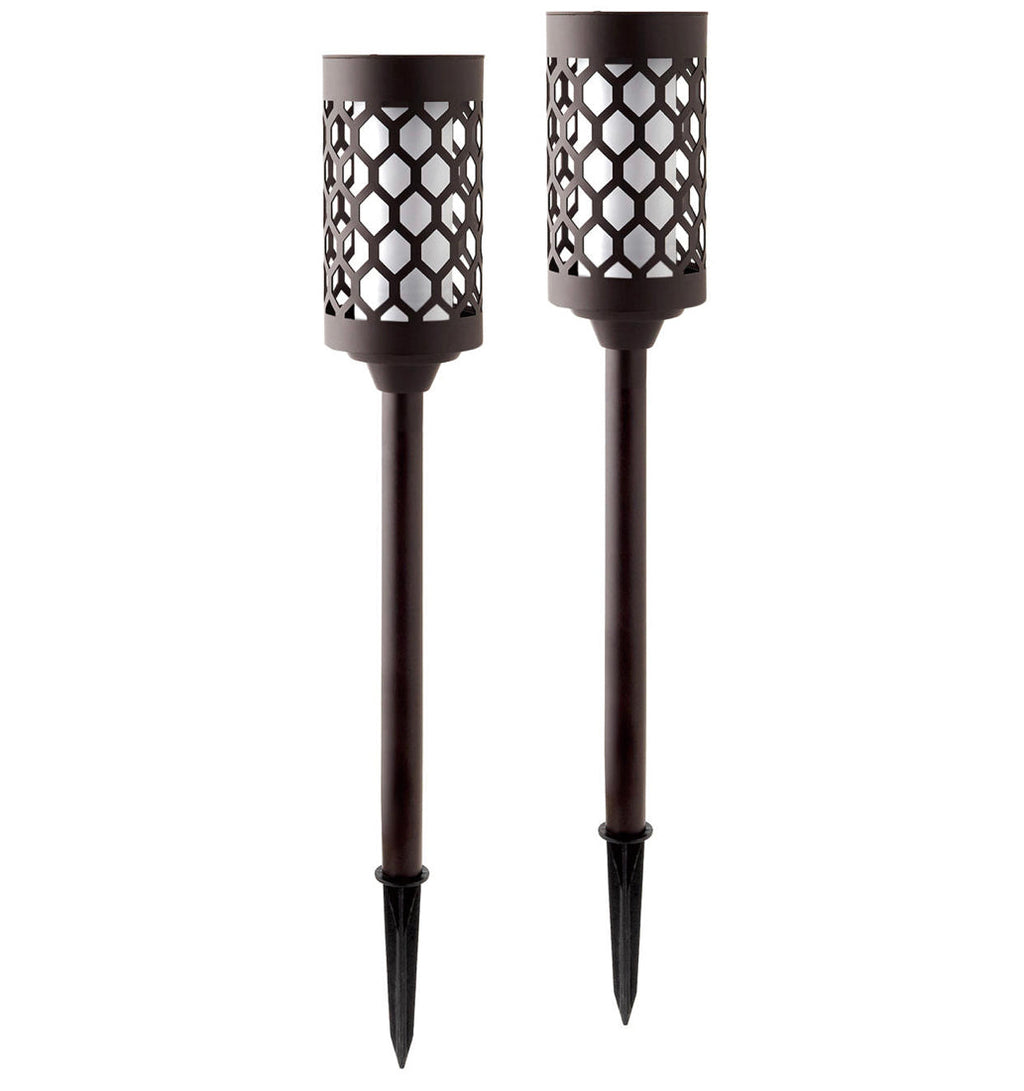 Solar Flickering Flame Garden Torch Lights – Set of 2