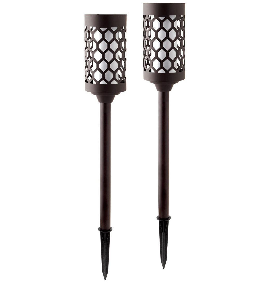 Solar Flickering Flame Garden Torch Lights – Set of 2