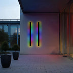 Vertical black LED wall light