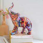 Colorful Resin Elephant Figurine – Modern Art Sculpture