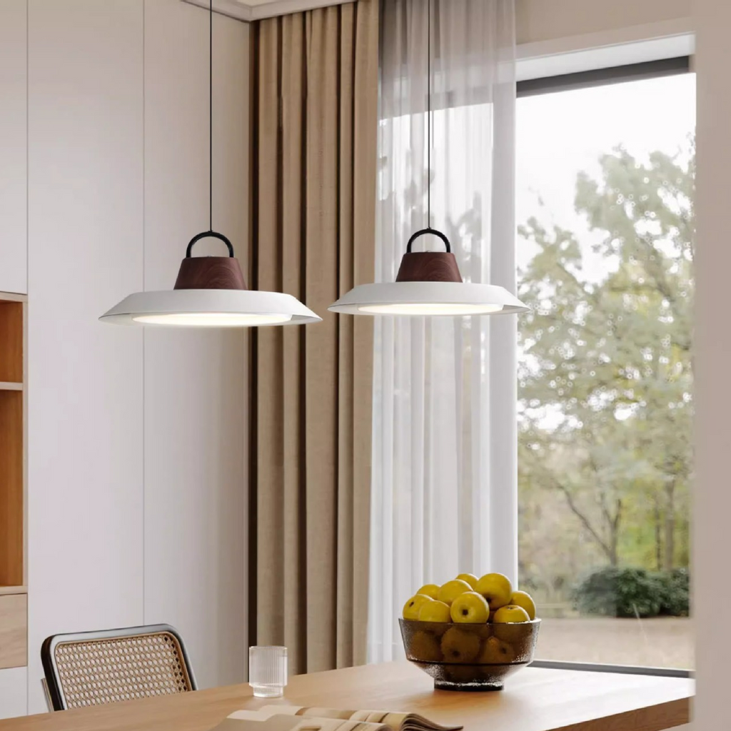 Scandinavian Oval Pendant Light – Black or White
