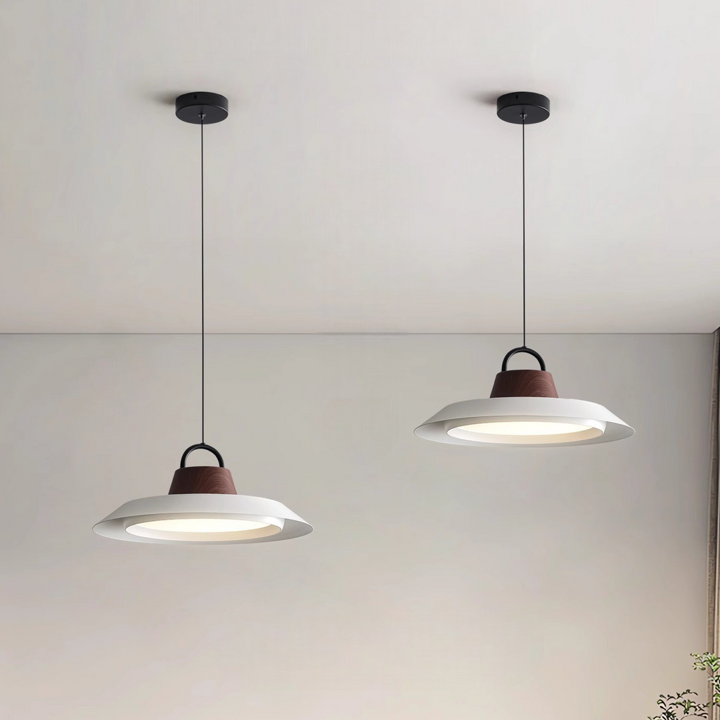 Scandinavian Oval Pendant Light – Black or White