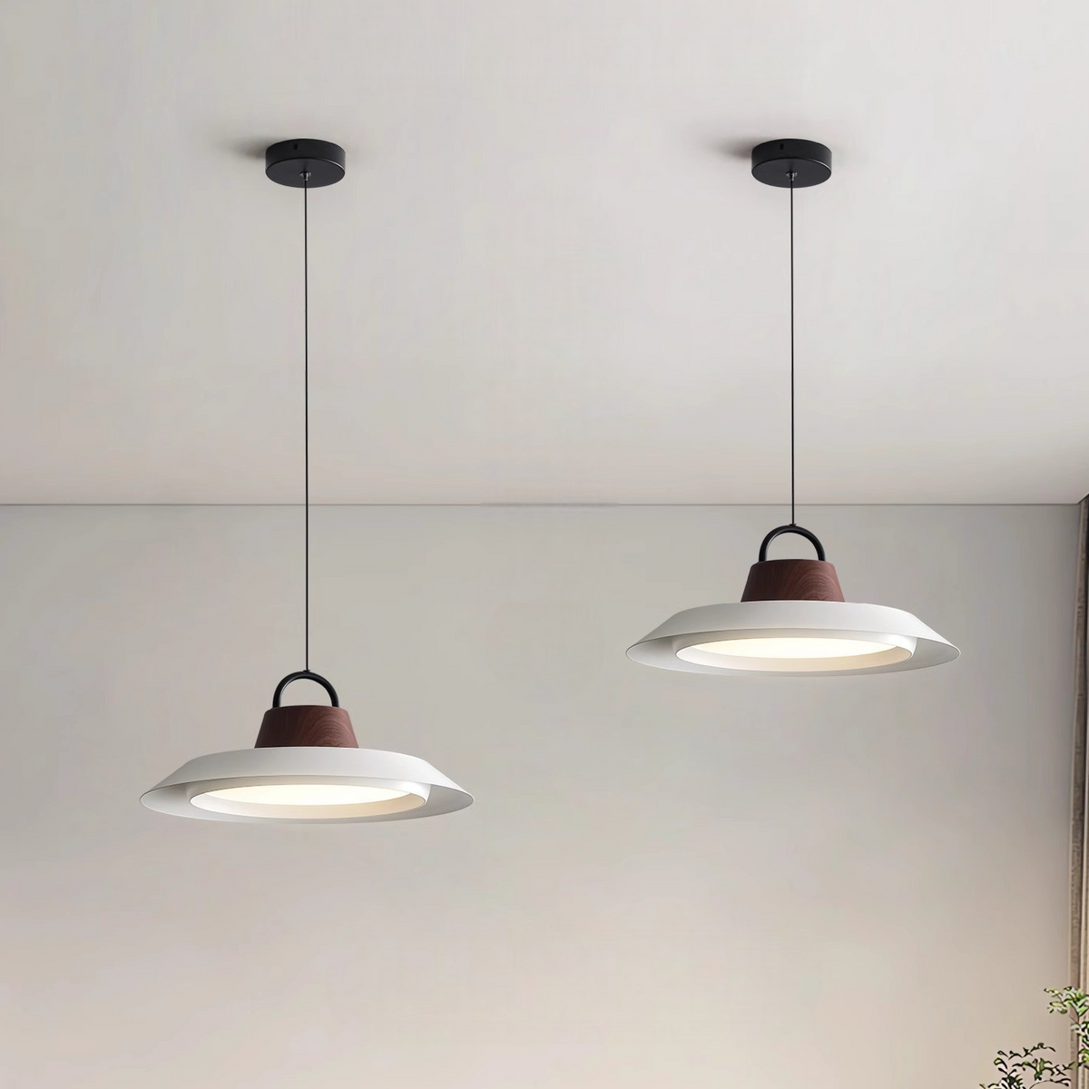 Scandinavian Oval Pendant Light – Black or White