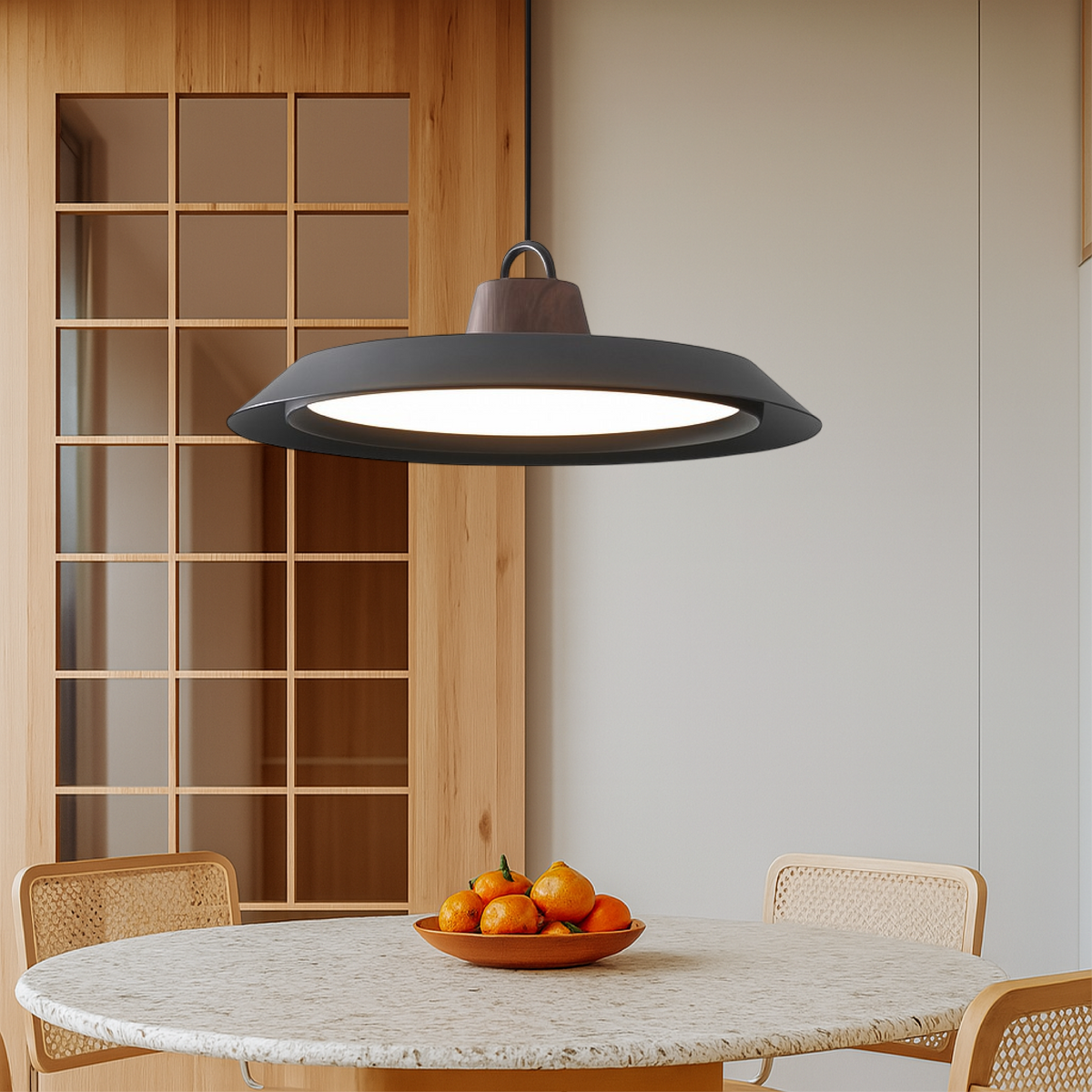 Scandinavian Oval Pendant Light – Black or White