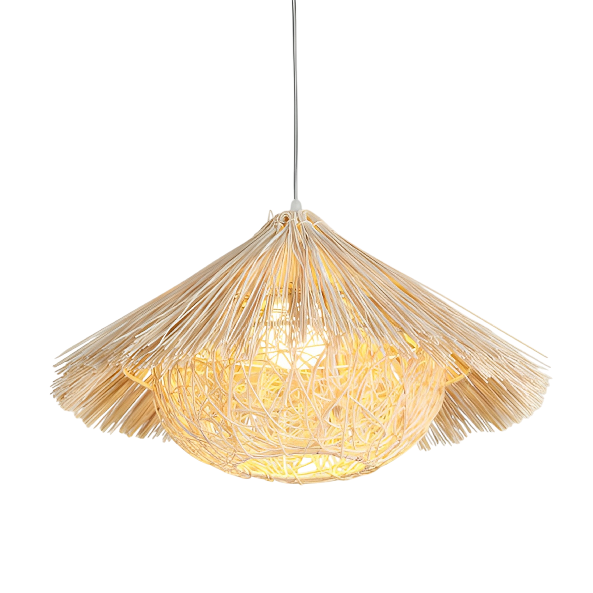 Woven Rattan Bamboo Pendant Light – 19.7"