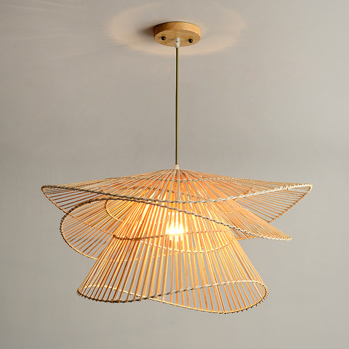 Organic Woven Rattan Pendant Light – 3 Sizes