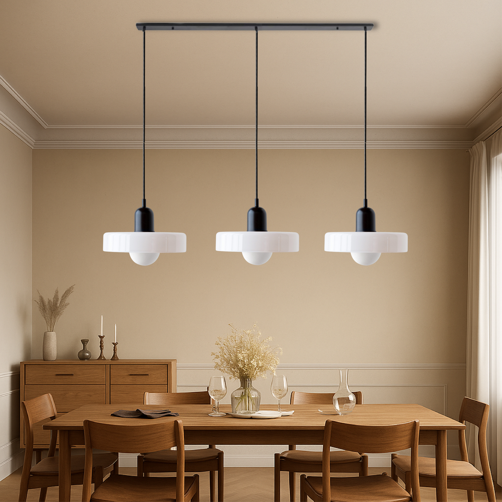 Bauhaus Triple Glass Pendant Light – 39" Wide