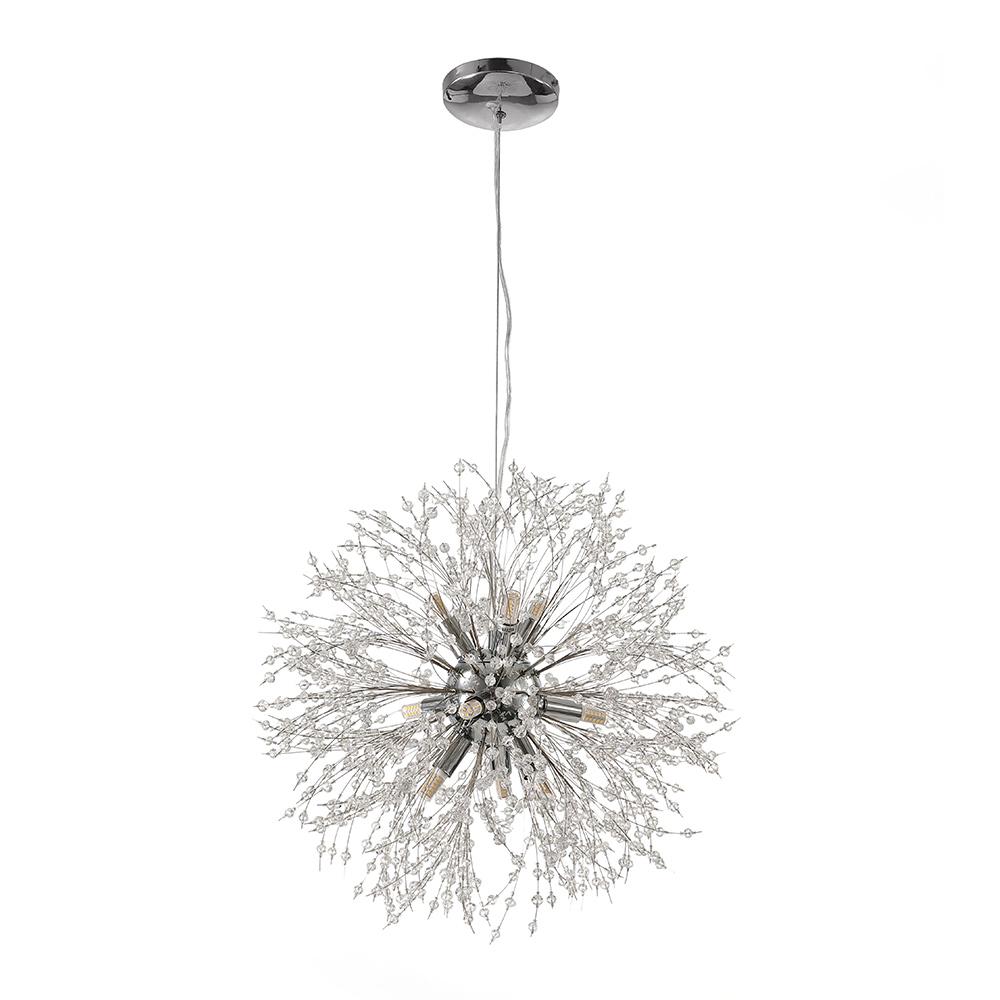 9-Light Crystal Sputnik Chandelier – Gold or Chrome