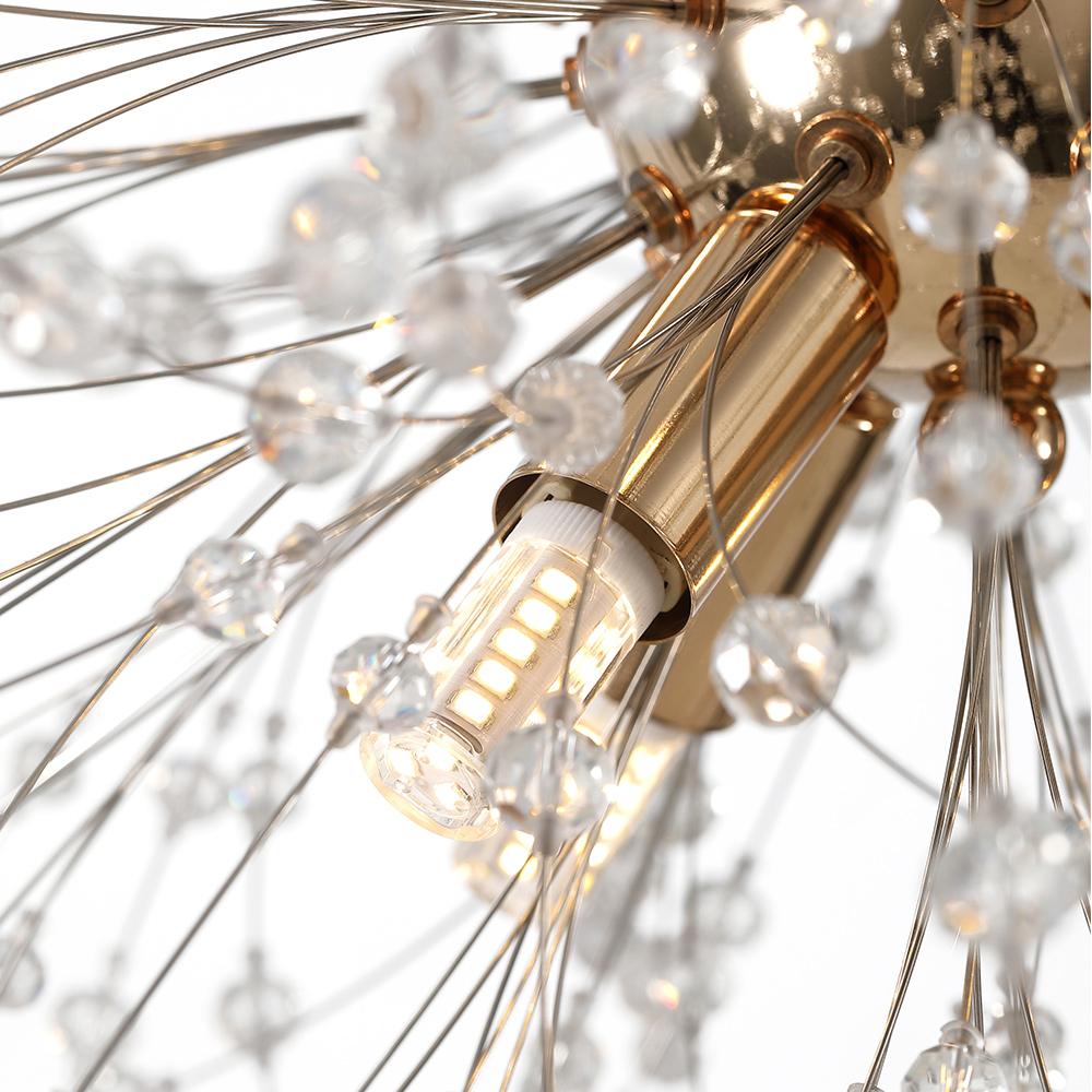 9-Light Crystal Sputnik Chandelier – Gold or Chrome
