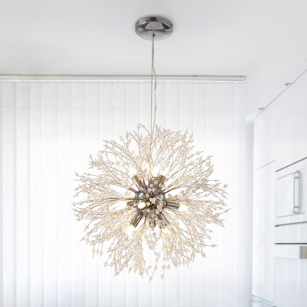 9-Light Crystal Sputnik Chandelier – Gold or Chrome