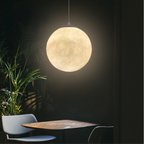 Moon pendant light textured shade detail