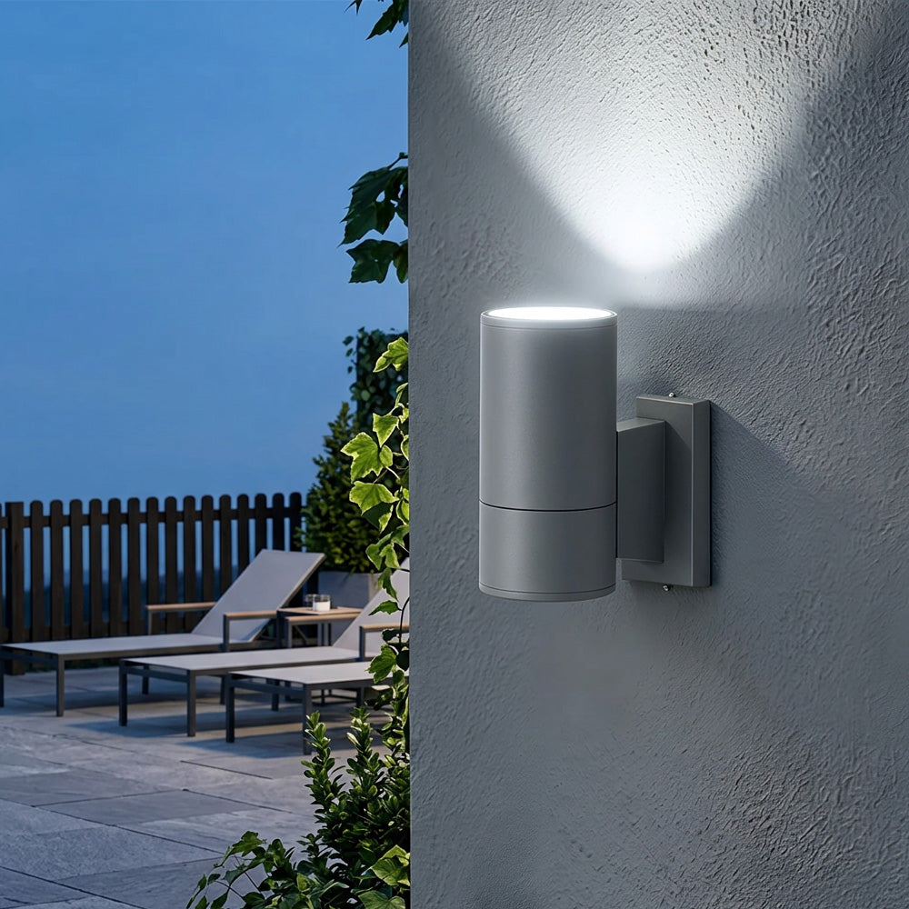 Cylinder LED Outdoor Wall Light – IP65, Up-Down Beam