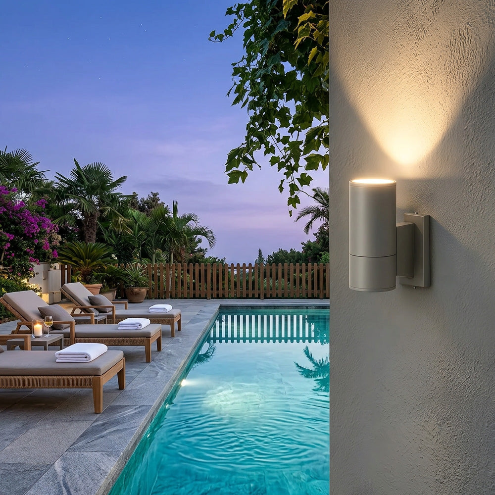 Cylinder LED Outdoor Wall Light – IP65, Up-Down Beam