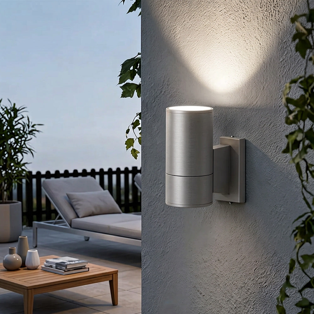Cylinder LED Outdoor Wall Light – IP65, Up-Down Beam