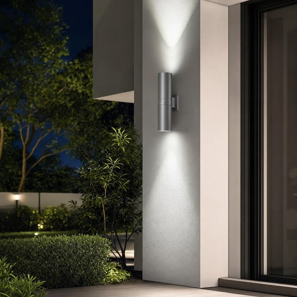 Cylinder LED Outdoor Wall Light – IP65, Up-Down Beam