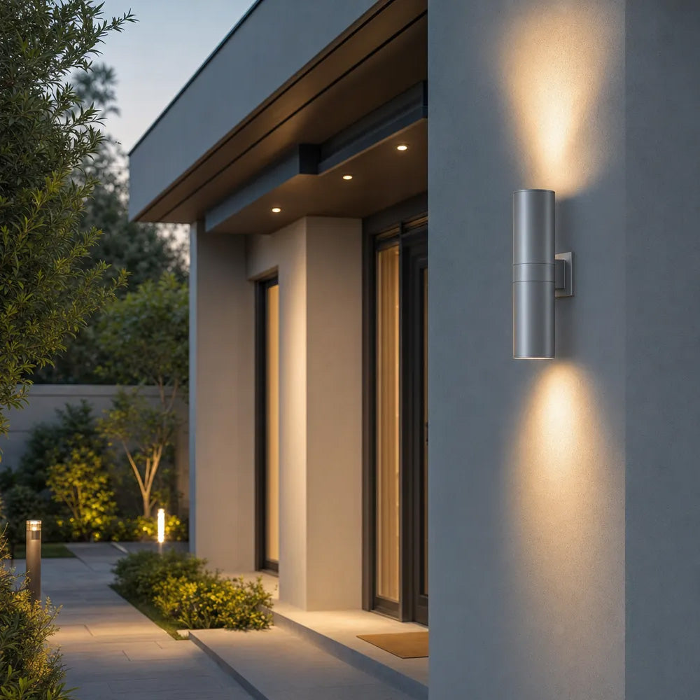 Cylinder LED Outdoor Wall Light – IP65, Up-Down Beam