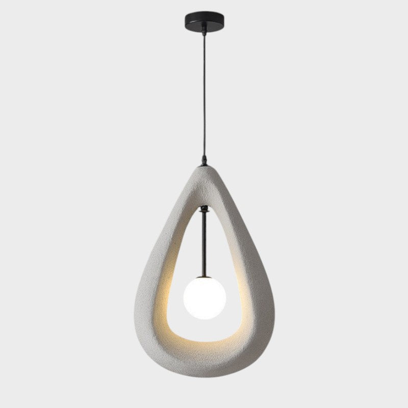 Japandi Oval Pendant Light – White, Grey or Red