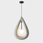 Japandi Oval Pendant Light – White, Grey or Red