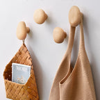 Round Wooden Wall Hooks Set – Walnut or Beech