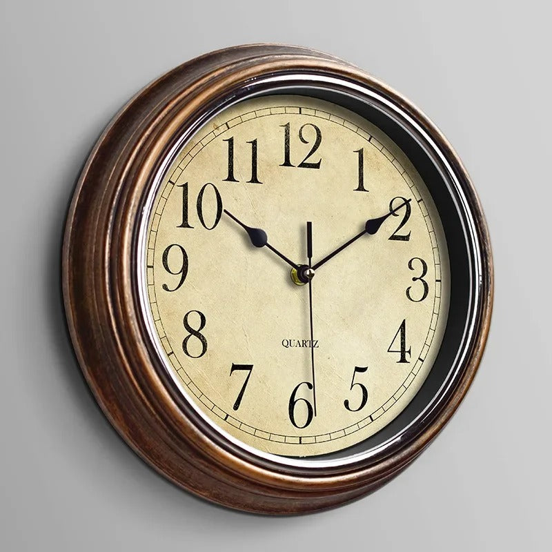 Vintage-style silent wall clock