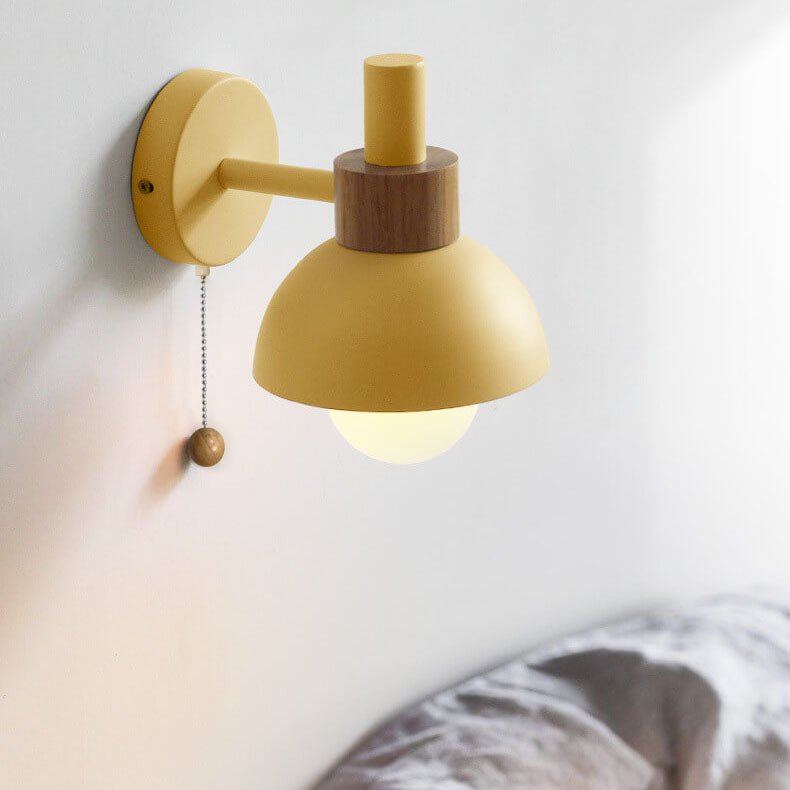 Nordic Color-Block Wall Lamp with Pull-Cord Switch